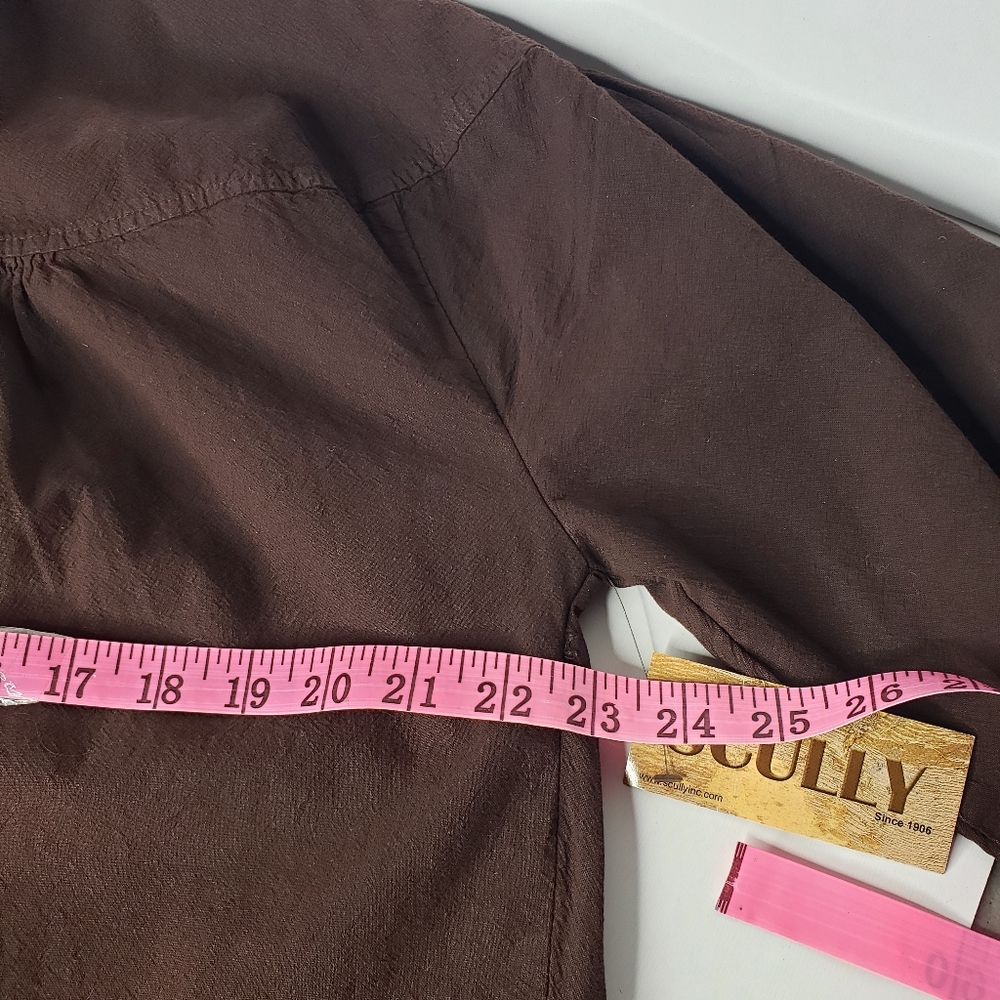 Scully Western Rangewear Double Placket Buttondown Gathered Yokes Gorp Outdoor M - Picture 9 of 13